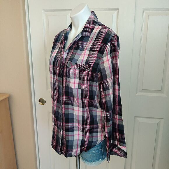 Victoria's Secret plaid long sleeve pajama top sz S - Picture 4 of 11